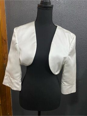 Pretty Maids Ivory Satin Cropped Bolero Jacket